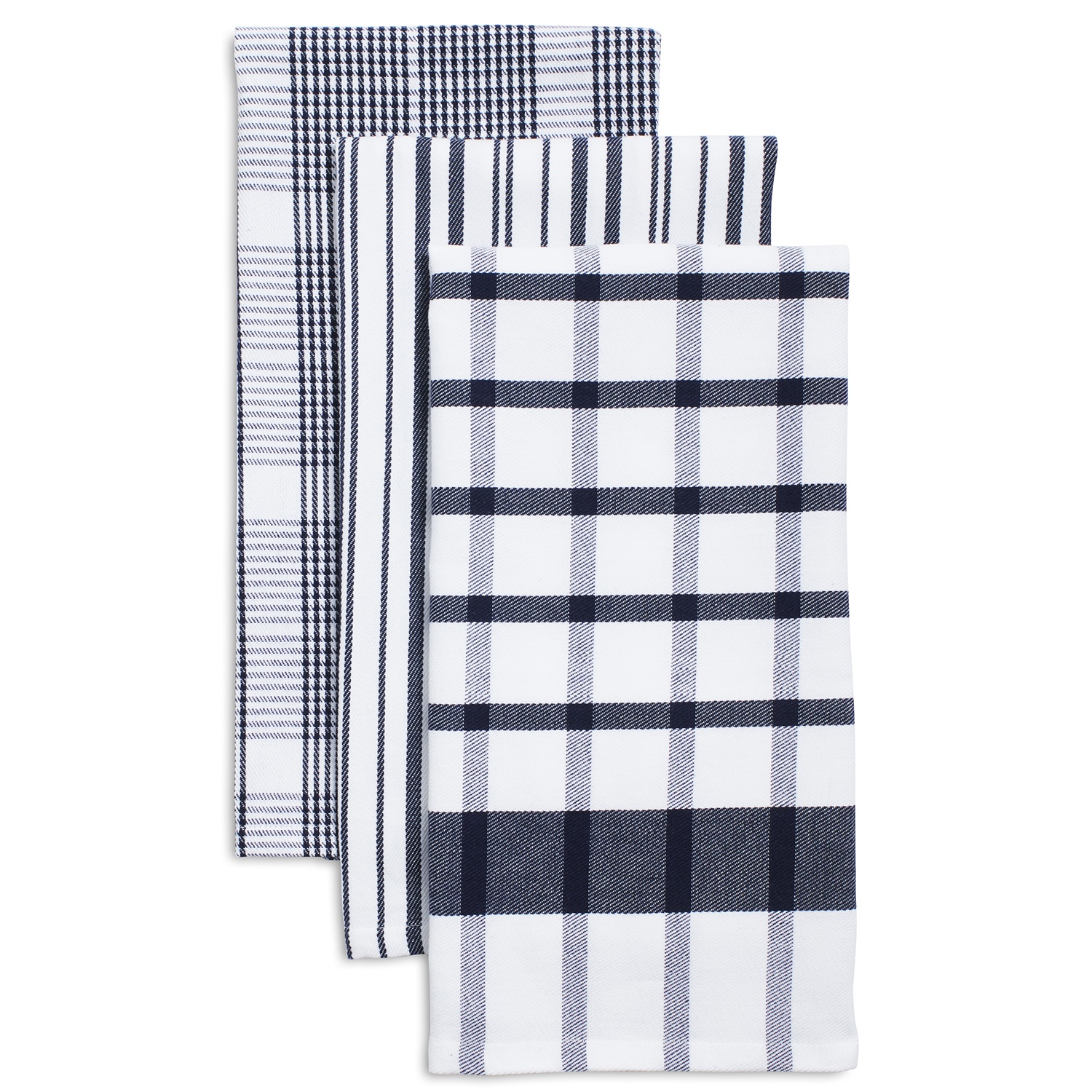 slide 1 of 1, Sur La Table Assorted Twill Kitchen Towels, Indigo, 3 ct; 28 in x 20 in