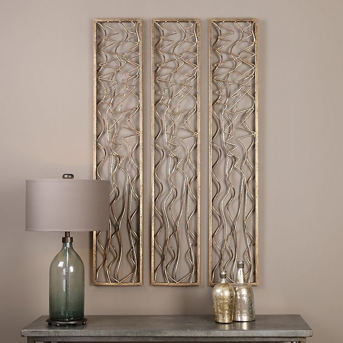 slide 2 of 2, Uttermost Scribble Aged Gold Wall Panel, 1 ct