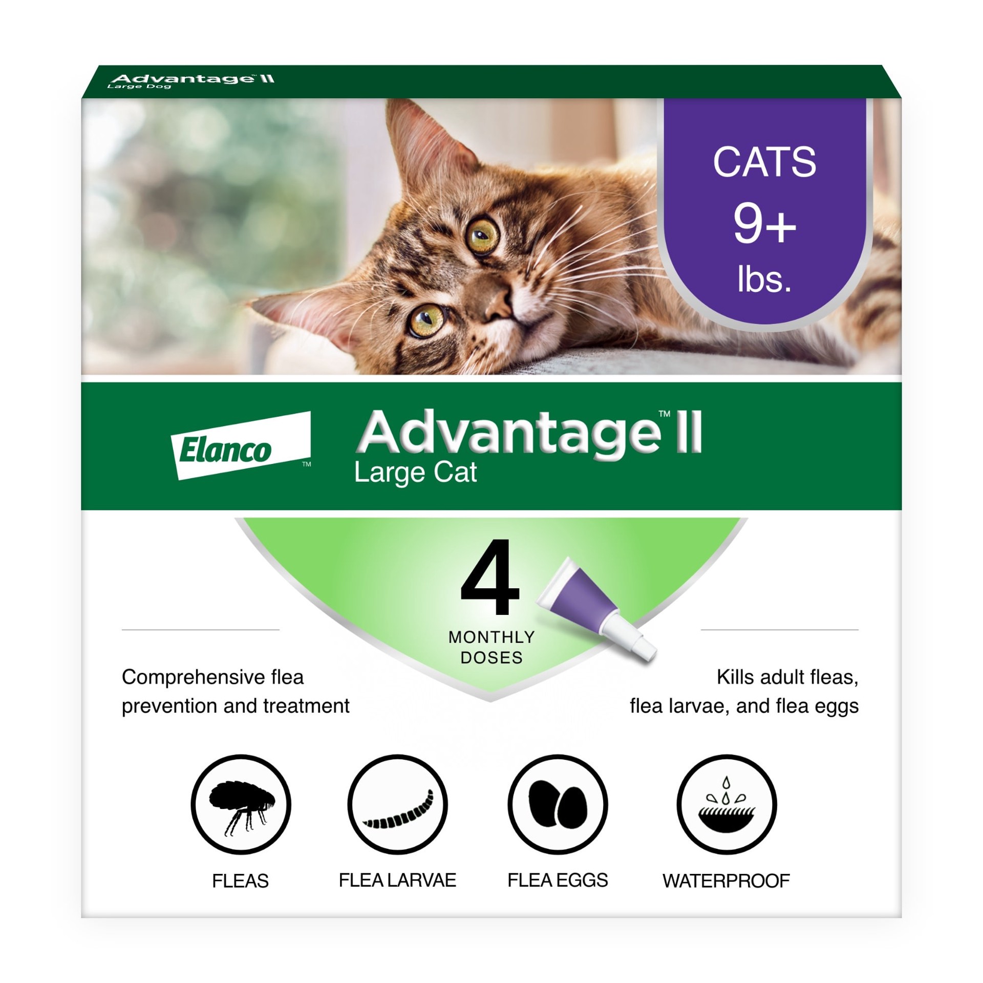 slide 1 of 5, advantage Bayer Advantage II Topical Flea Prevention and Treatment - Large Cats - 4pk, 4 ct