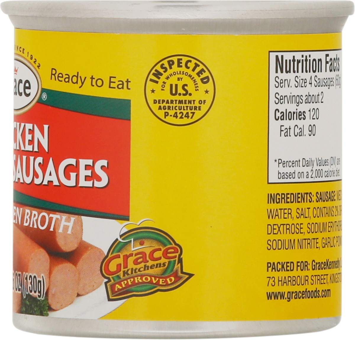 slide 5 of 9, Grace Chicken Vienna Sausages in Chicken Broth 4.6 oz, 4.6 oz