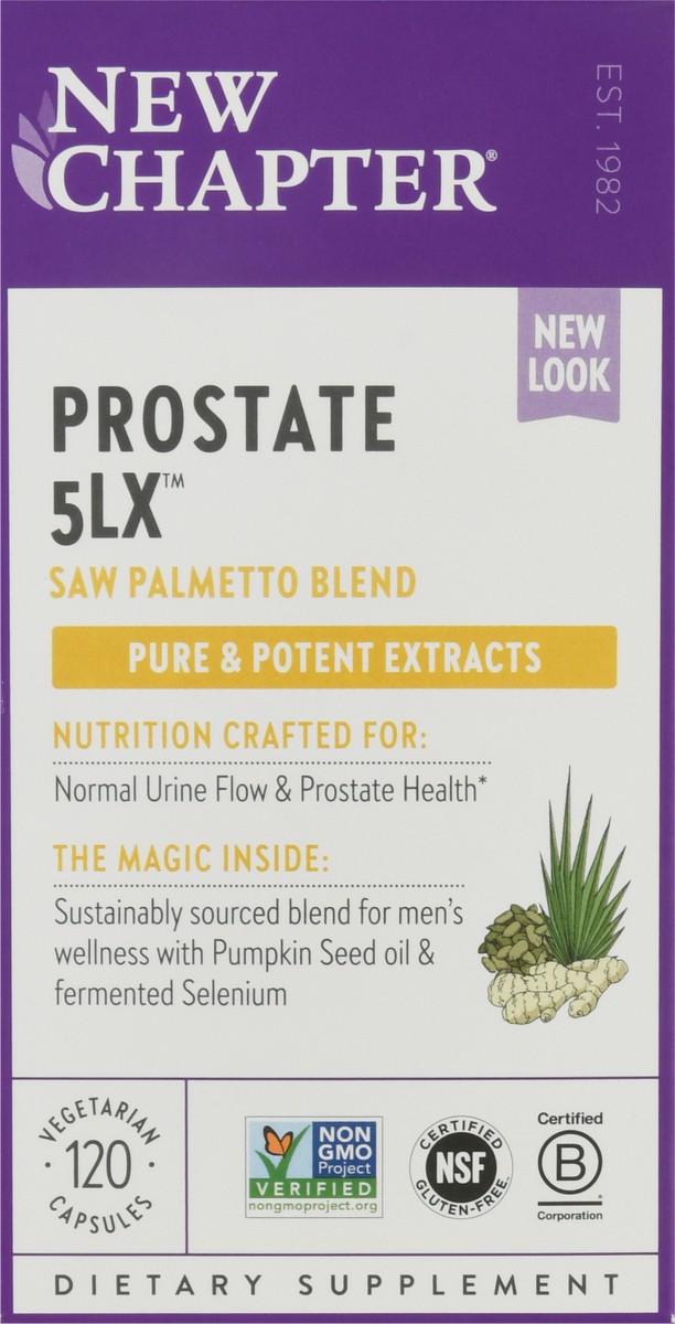 slide 6 of 9, New Chapter Prostate 5LX Saw Palmetto Blend Vegetarian Capsules 120 ea Box, 120 ct