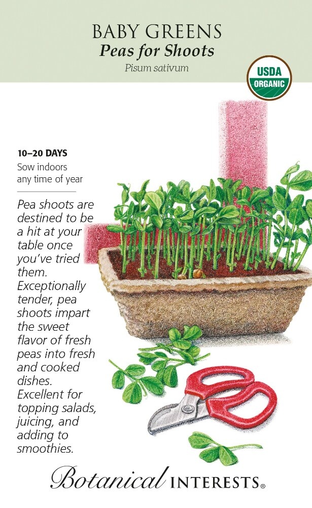 slide 1 of 1, Botanical Interests Peas For Shoots Baby Greens Seeds, 1 ct