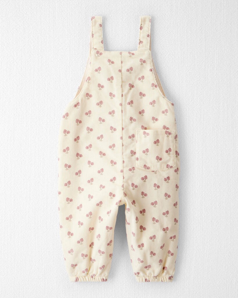 slide 2 of 4, Littleplanet Baby Girl Organic Cotton Corduroy Overalls in Garden Bloom Print Garden Bloom 9M, 1 ct