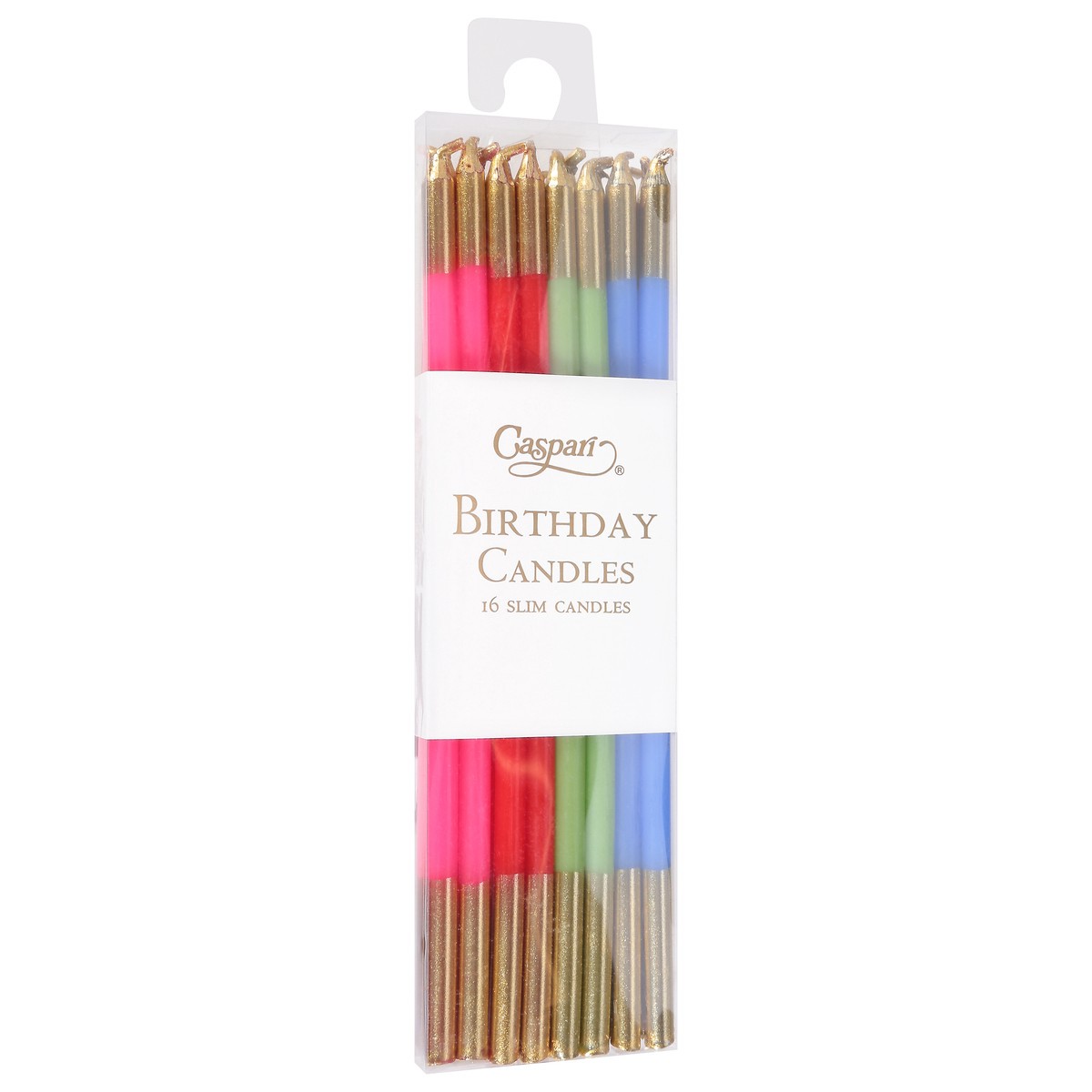 slide 8 of 9, Caspari Candles-Mixed Brights, 16 ct