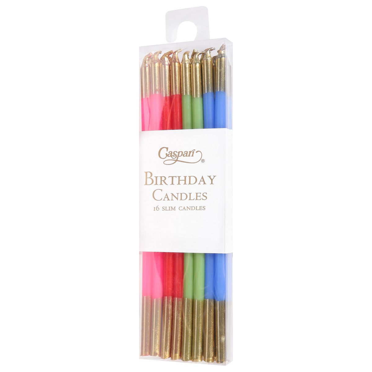 slide 4 of 9, Caspari Candles-Mixed Brights, 16 ct