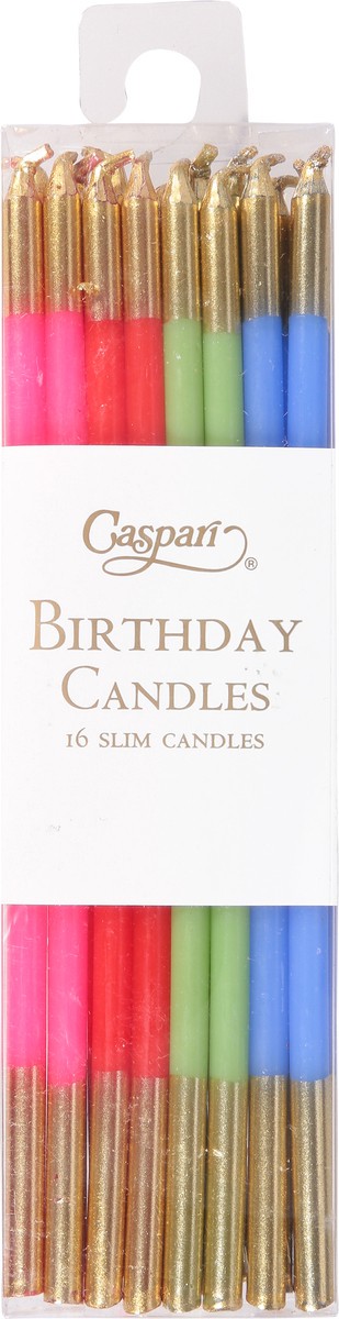 slide 7 of 9, Caspari Candles-Mixed Brights, 16 ct