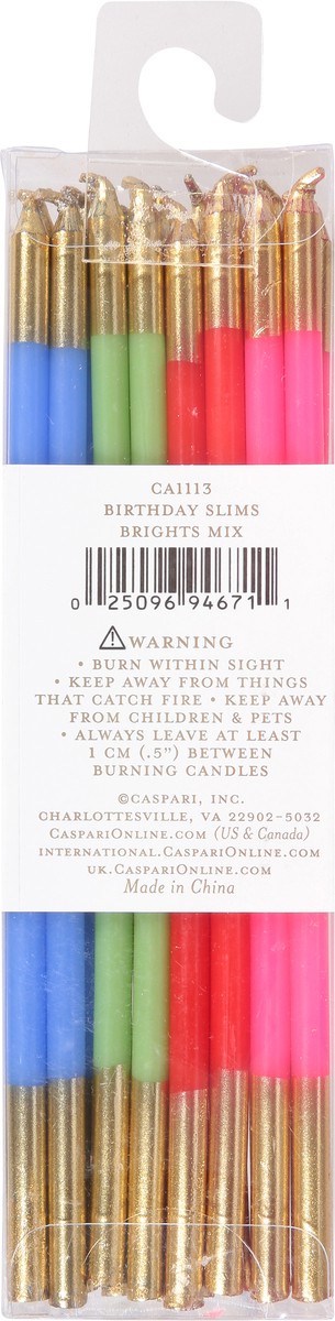 slide 5 of 9, Caspari Candles-Mixed Brights, 16 ct