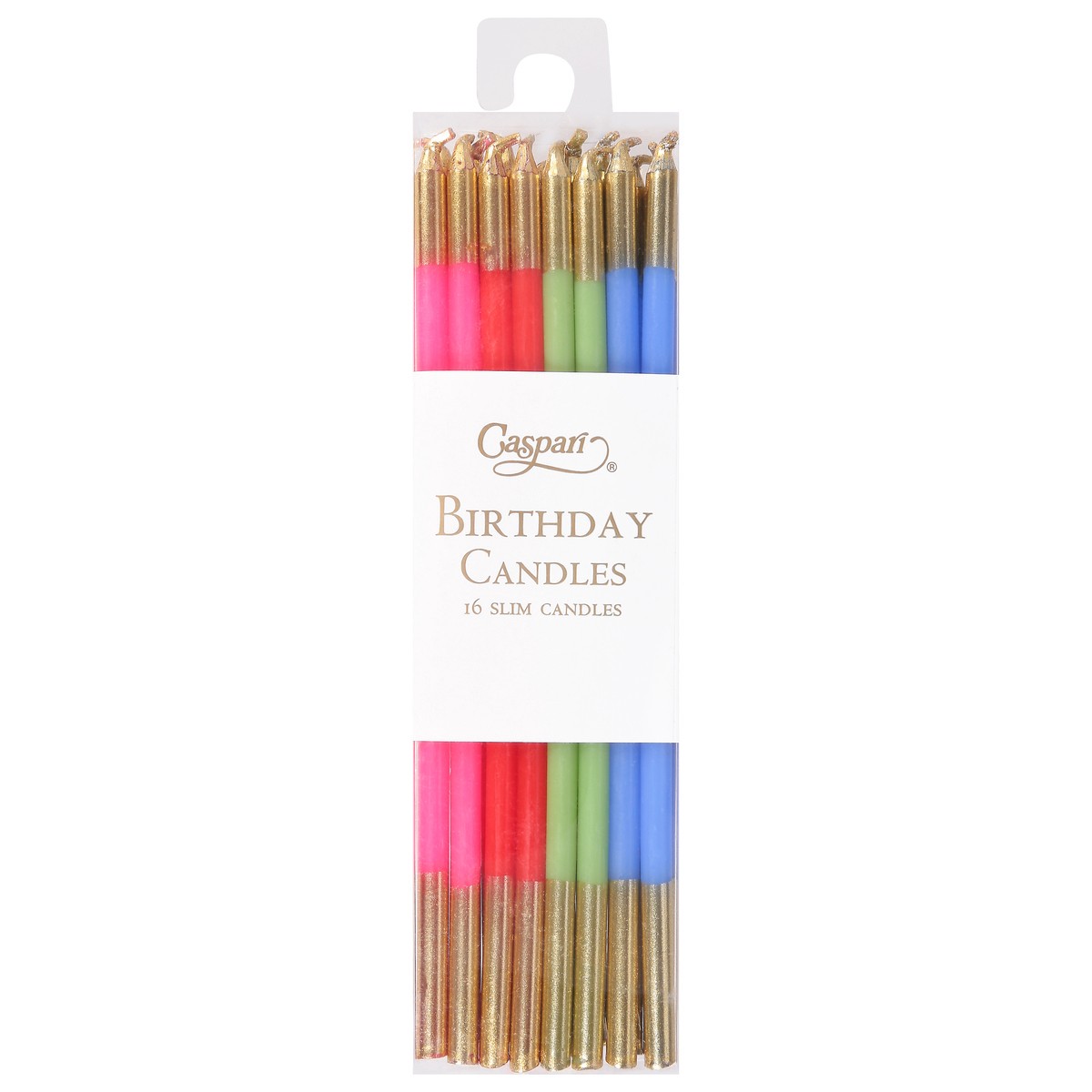 slide 3 of 9, Caspari Candles-Mixed Brights, 16 ct
