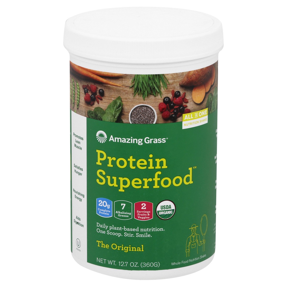 slide 2 of 9, Amazing Grass The Original Protein Superfood 12.7 oz, 12.2 oz