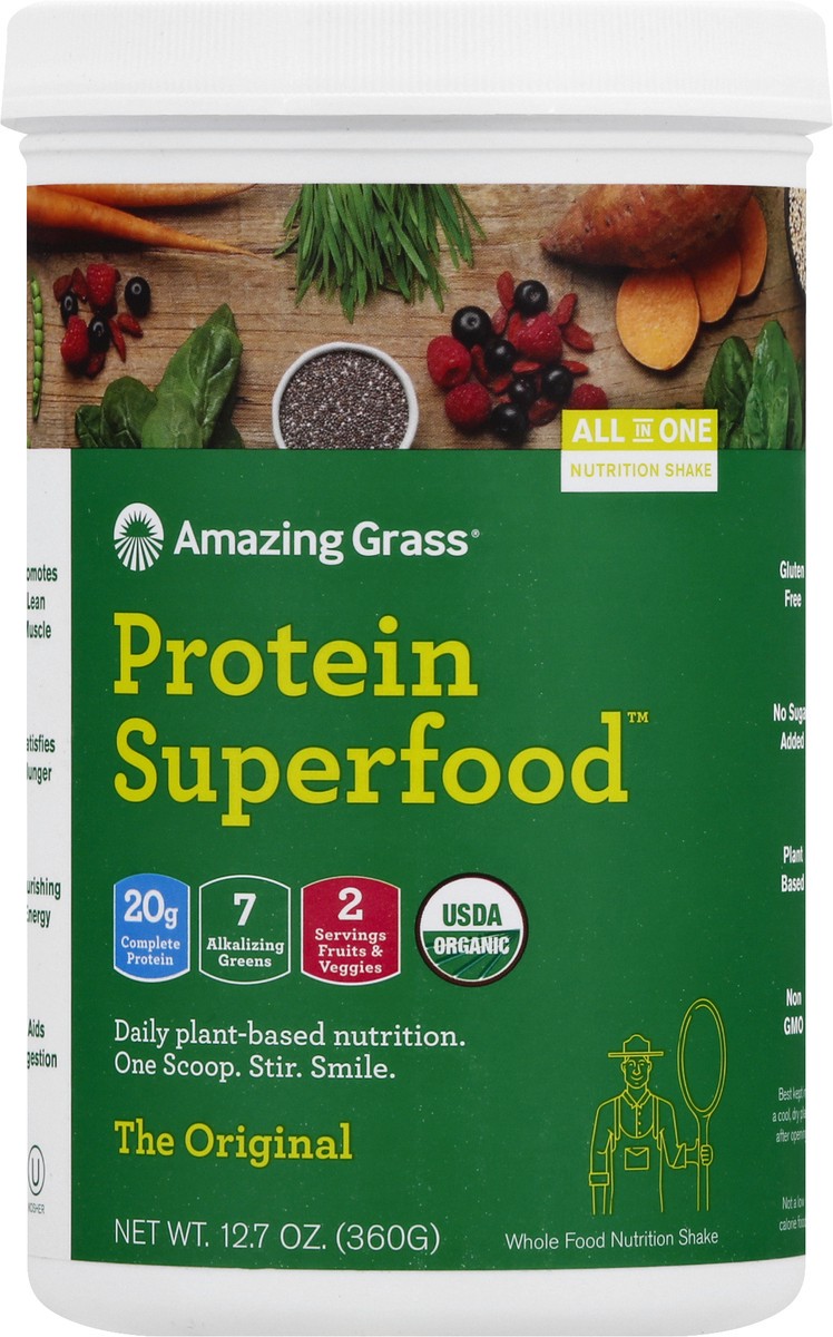 slide 6 of 9, Amazing Grass The Original Protein Superfood 12.7 oz, 12.2 oz