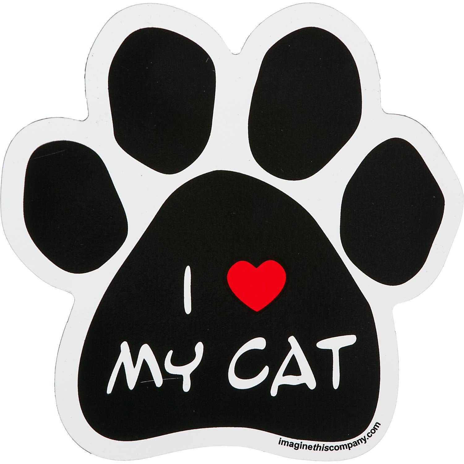 slide 1 of 1, Imagine This I Love My Cat Paw Shaped Car Magnet, 1 ct