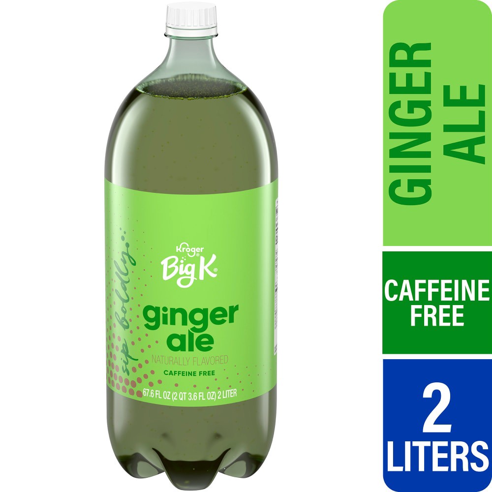 slide 1 of 6, Big K Caffeine Free Ginger Ale Soda, 2 liter