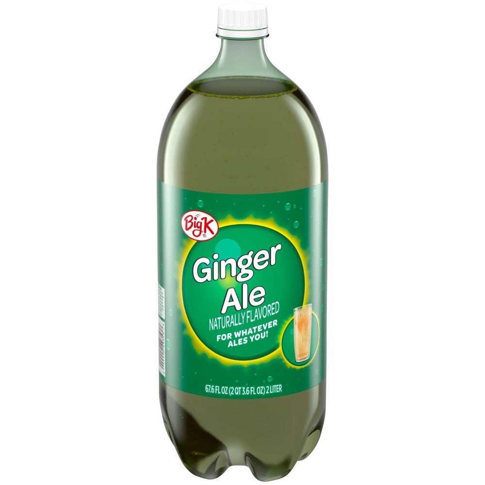 slide 1 of 5, Big K Caffeine Free Ginger Ale Soda, 2 liter