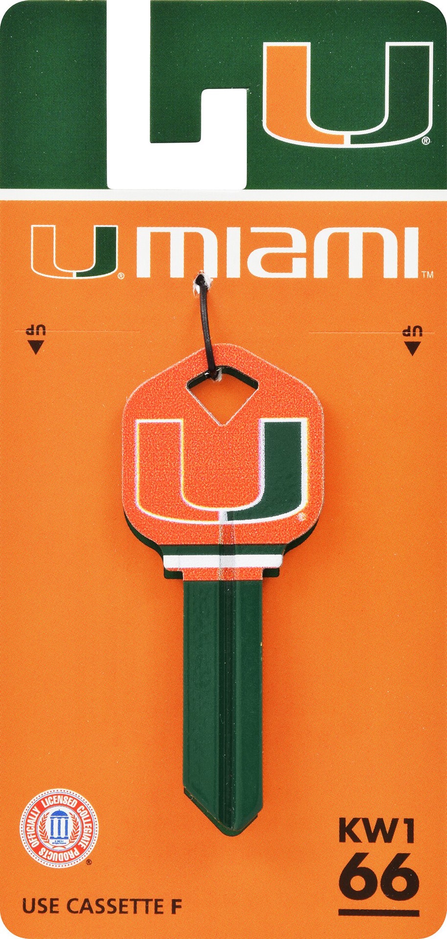 slide 2 of 4, Fanatix Miami Hurricanes Multicolored Sports Key Brass House/Entry Key Blank, 1 ct