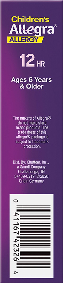 slide 2 of 9, Allegra Children's Non-Drowsy Allergy Tablets Orange Cream Flavor, 24 ct