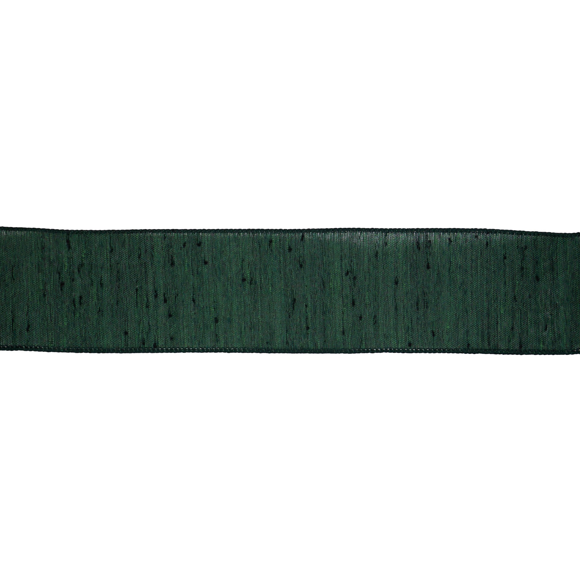 slide 3 of 3, 2.5" X 20ft. Green Wired Faux Linen Ribbon By Celebrate It, 2.5 in x 20 ft