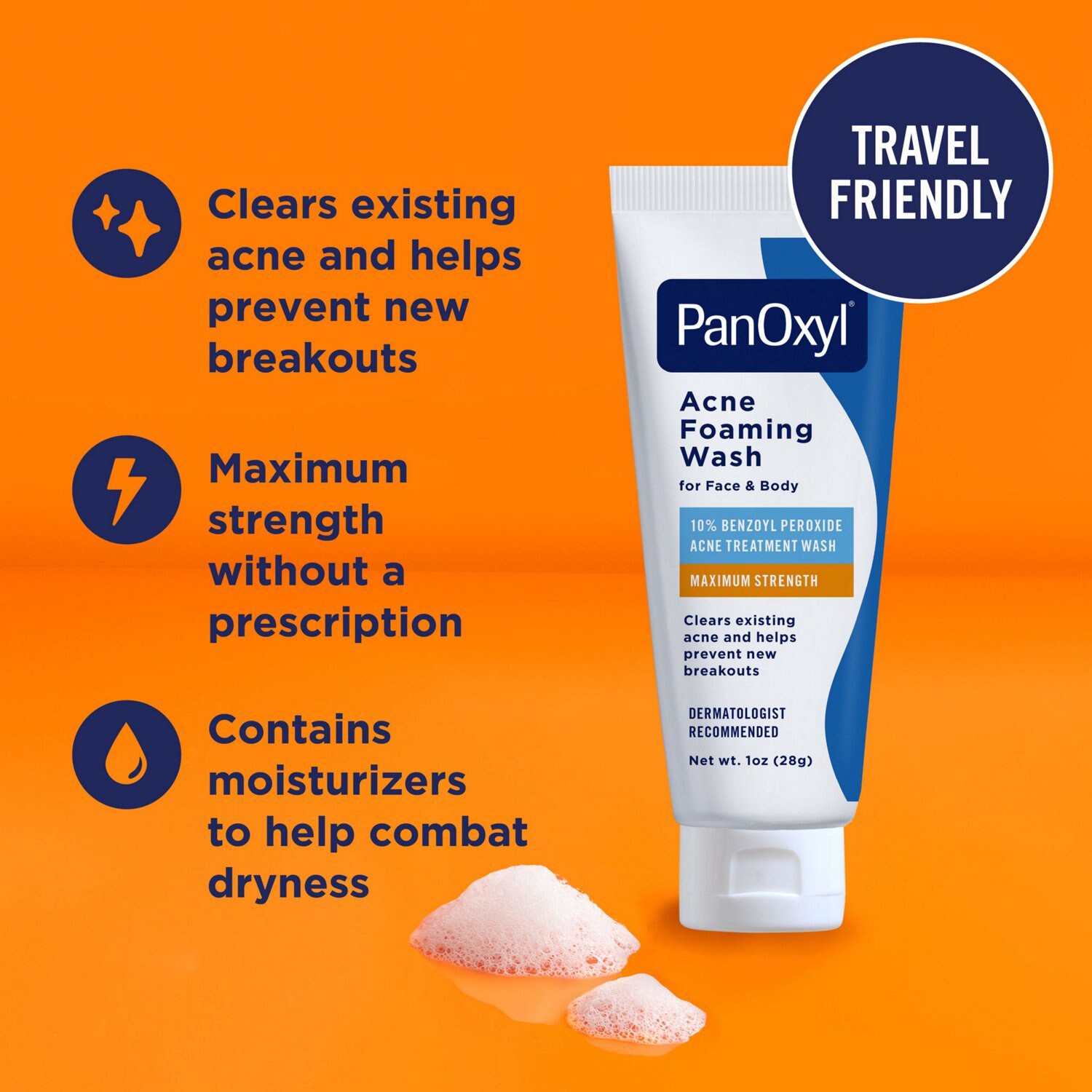 slide 6 of 7, PanOxyl Maximum Strength Acne Foaming Wash 1 oz, 1 oz