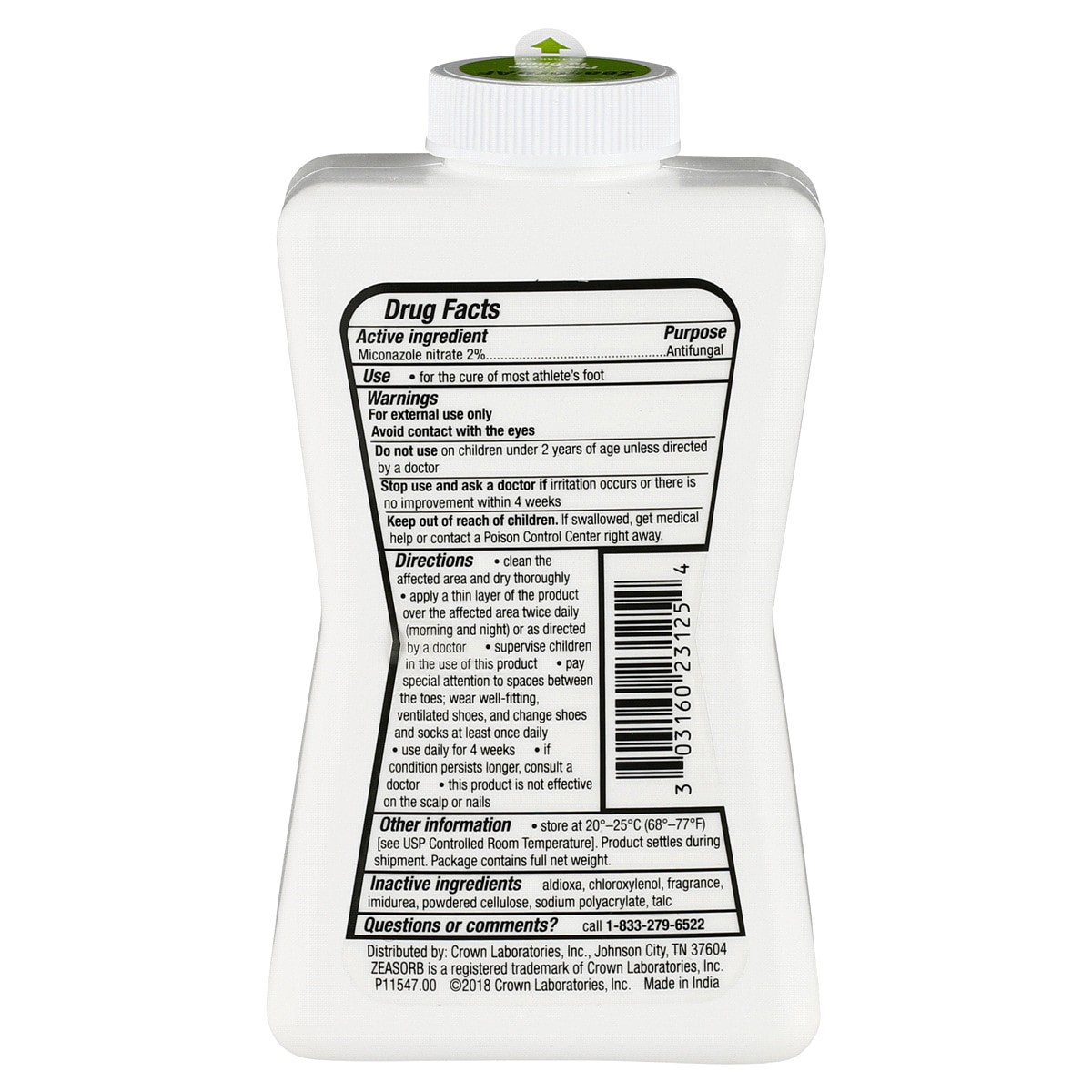 slide 2 of 2, Zeasorb AF Super Absorbent Powder Antifungal Treatment 2.5 oz, 2.5 oz