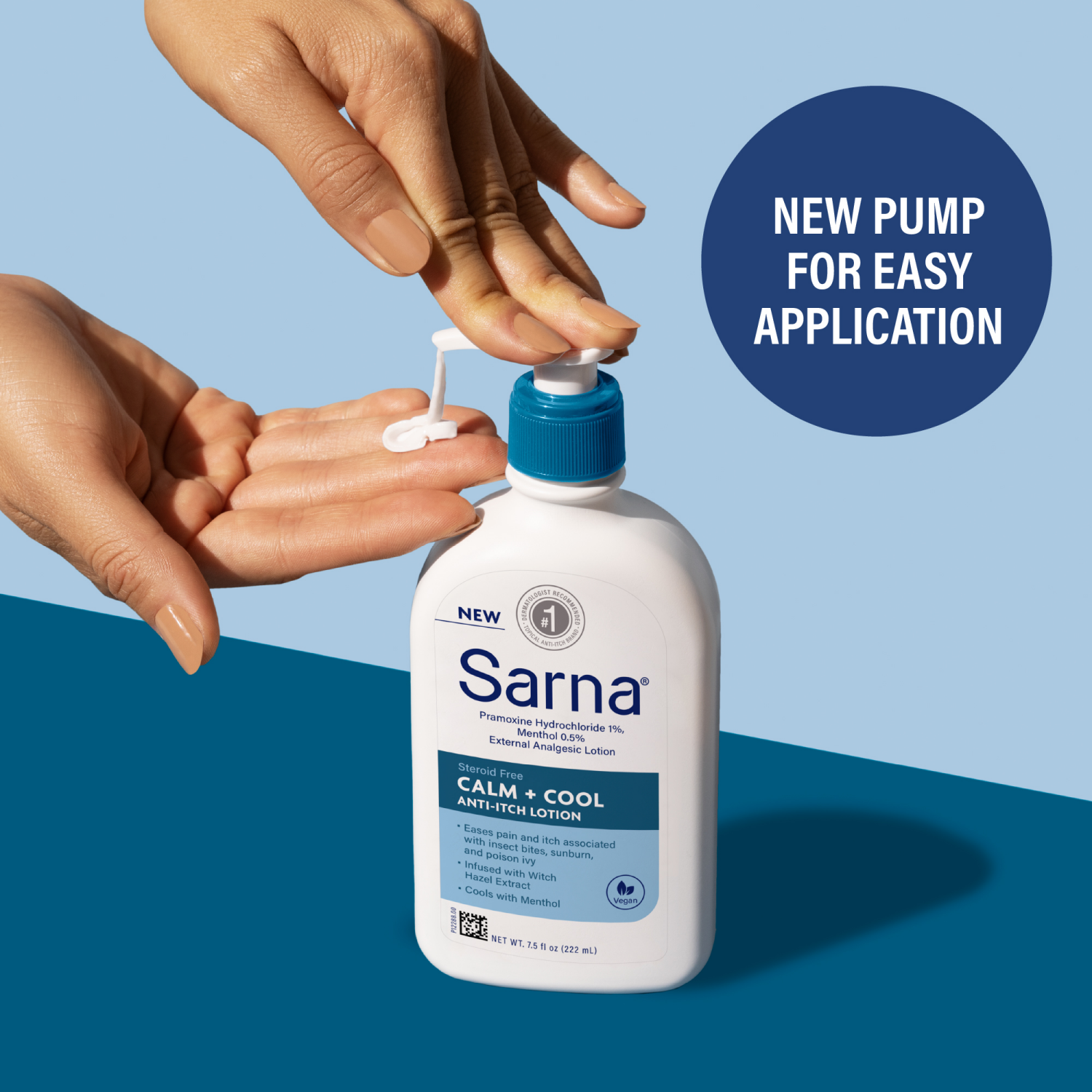 slide 6 of 7, Sarna Calm + Cool Anti-Itch Lotion, Steroid-Free, 7.5oz, 7.5 fl oz