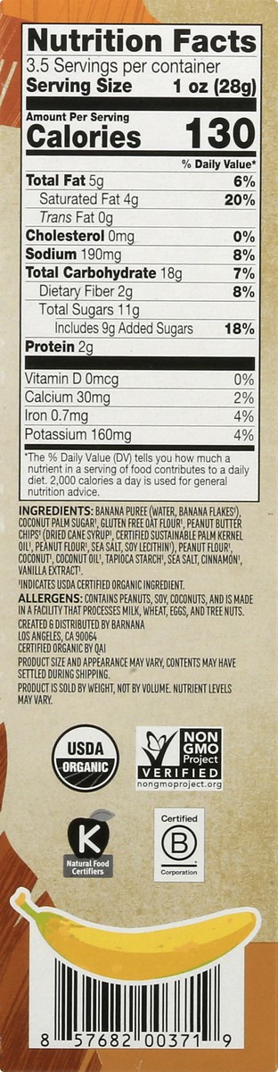 slide 9 of 14, Barnana Organic Extra Creamy Peanut Butter Cookie Brittle 3.5 oz, 3.5 oz