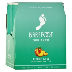Barefoot Spritzer Moscato White Wine 4 Single Serve