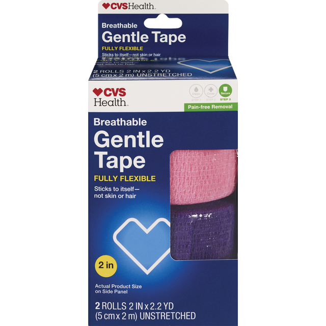 slide 1 of 1, CVS 2in1 Gentle Tape Pink, 1 ct