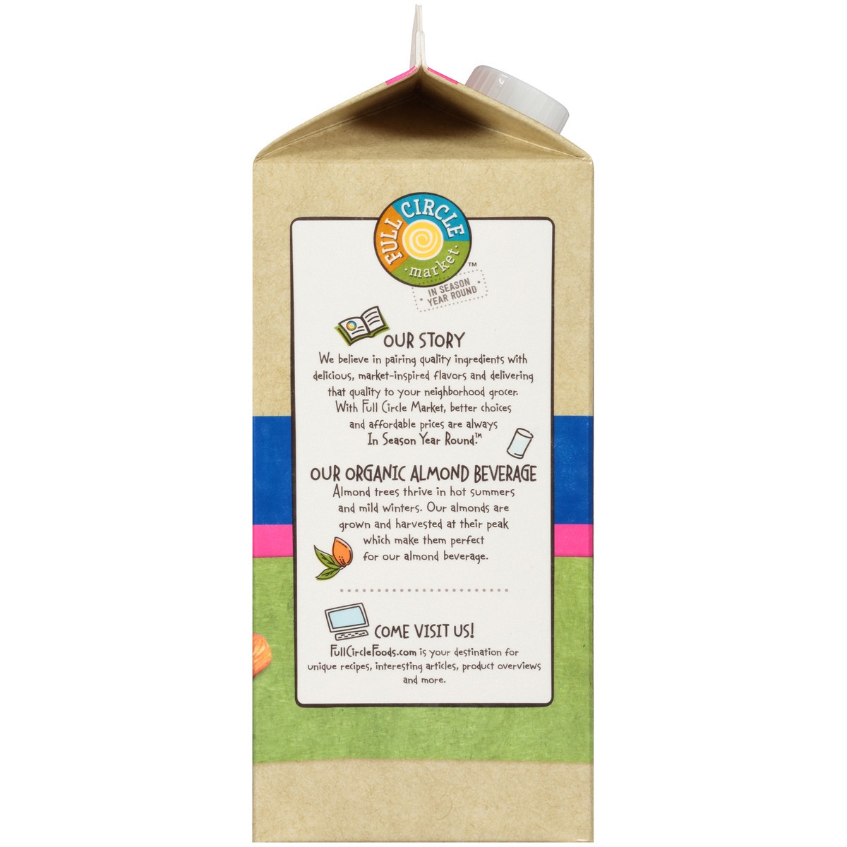 slide 7 of 9, Full Circle Market Unsweetened Original Almond Non-Dairy Beverage, 1/2 gal