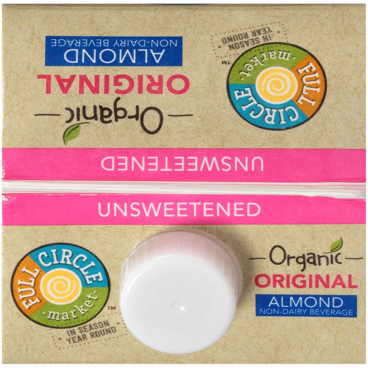 slide 4 of 9, Full Circle Market Unsweetened Original Almond Non-Dairy Beverage, 1/2 gal