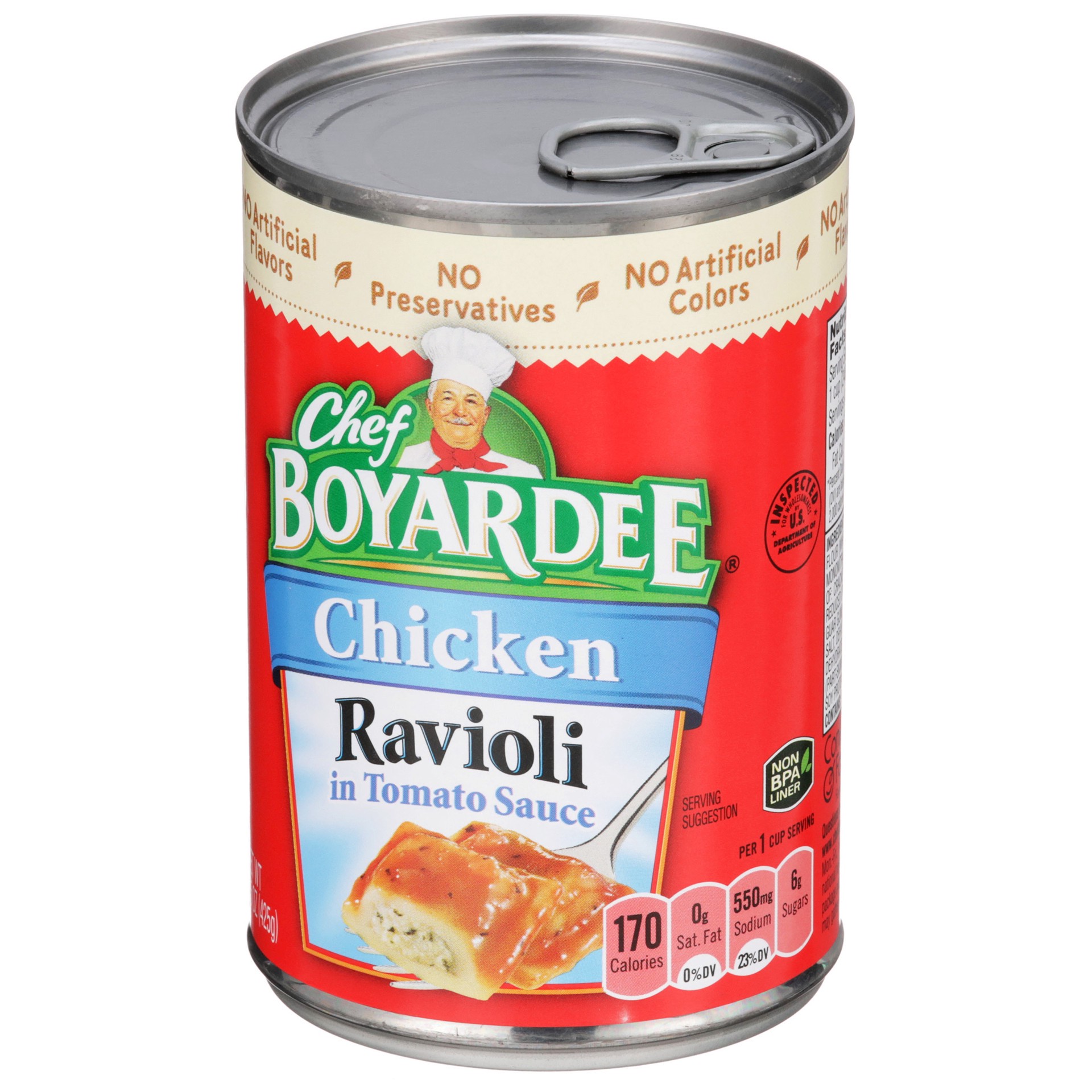 slide 3 of 3, Chef Boyardee Chicken Ravioli Pasta in Tomato Sauce, 15 Oz., 15 oz