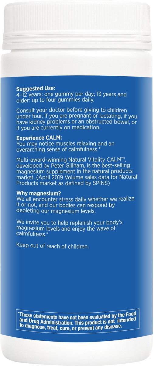 slide 3 of 4, Natural Vitality CALM Raspberry Lemon Flavored Magnesium Supplement Gummies, 120 ct