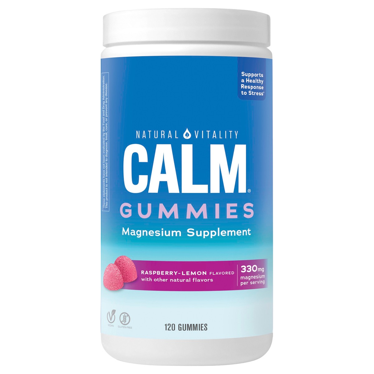 slide 1 of 4, Natural Vitality CALM Raspberry Lemon Flavored Magnesium Supplement Gummies, 120 ct