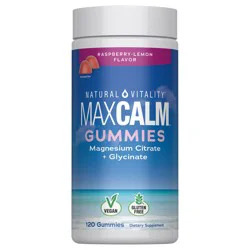 Natural Vitality CALM Raspberry Lemon Flavored Magnesium Supplement Gummies