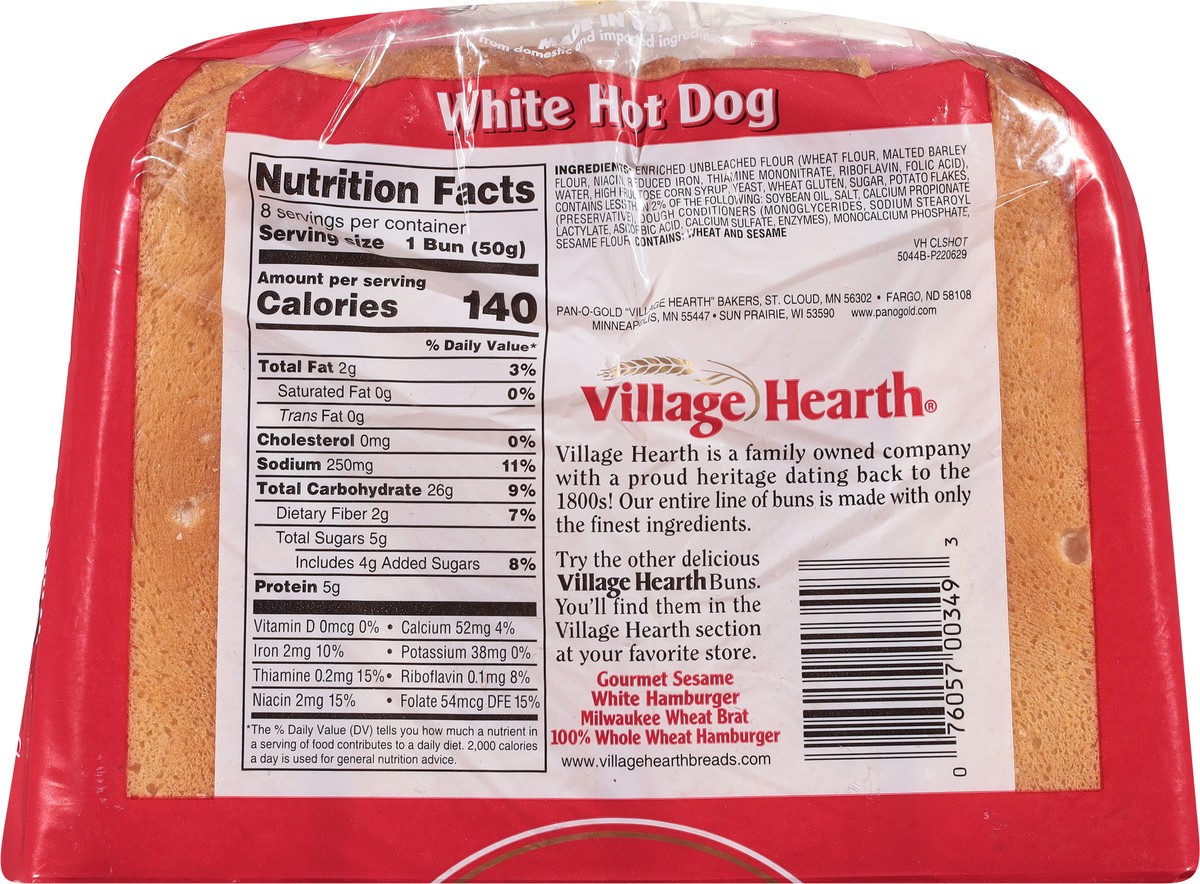 slide 9 of 12, Village Hearth Classic White Hot Dog Buns, 8 ct