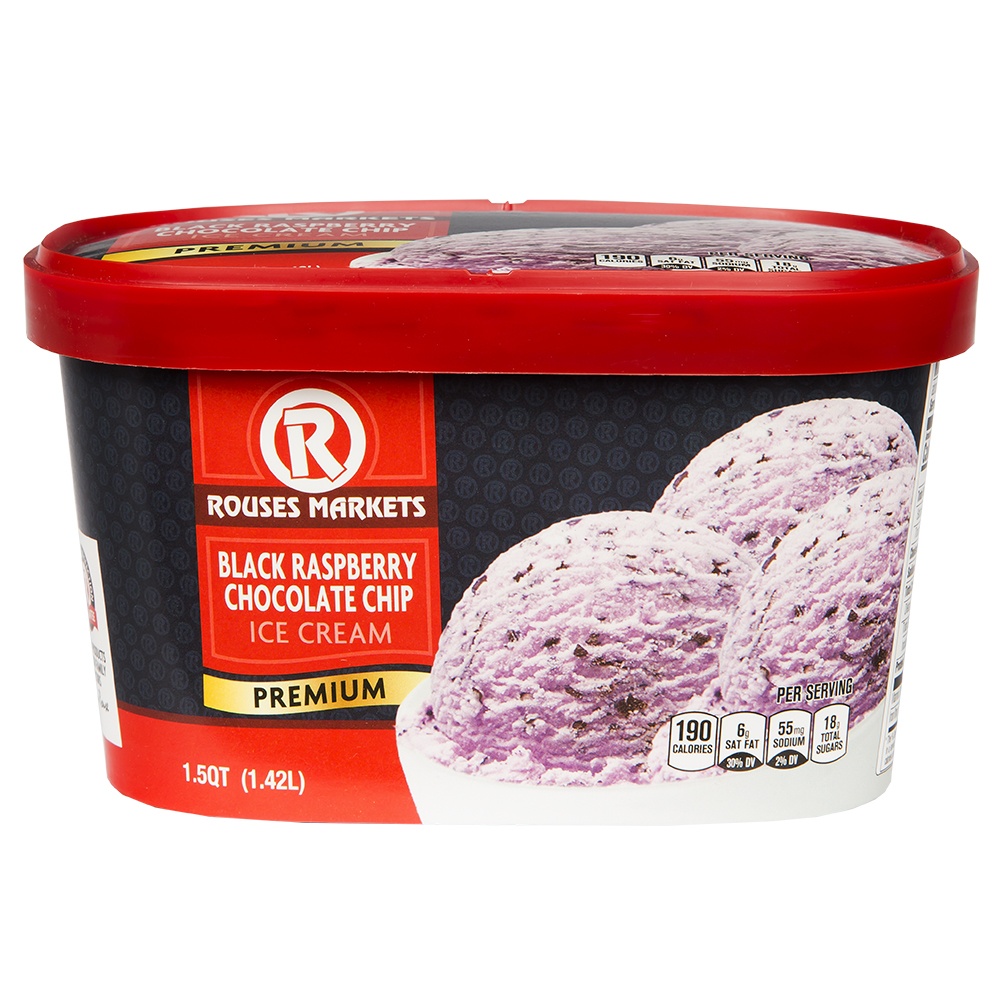 slide 1 of 1, Rouses Black Raspberry Chocolate Chip Ice Cream, 48 oz