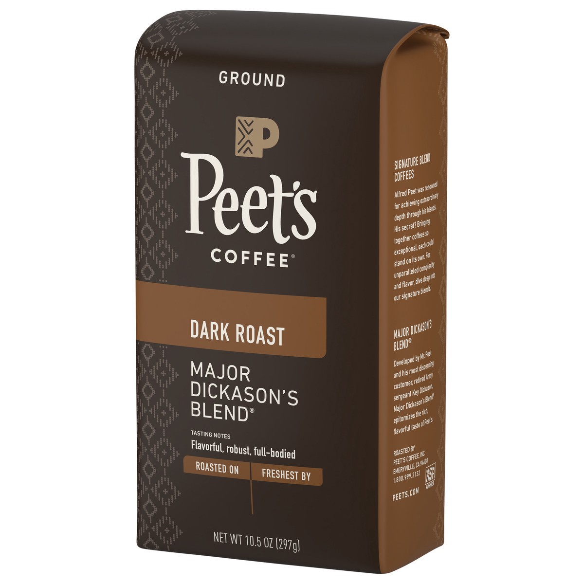 slide 12 of 12, Peet's Coffee, Major Dickason's Blend, Dark Roast Ground Coffee - 10.5oz Bags, 10.5 oz