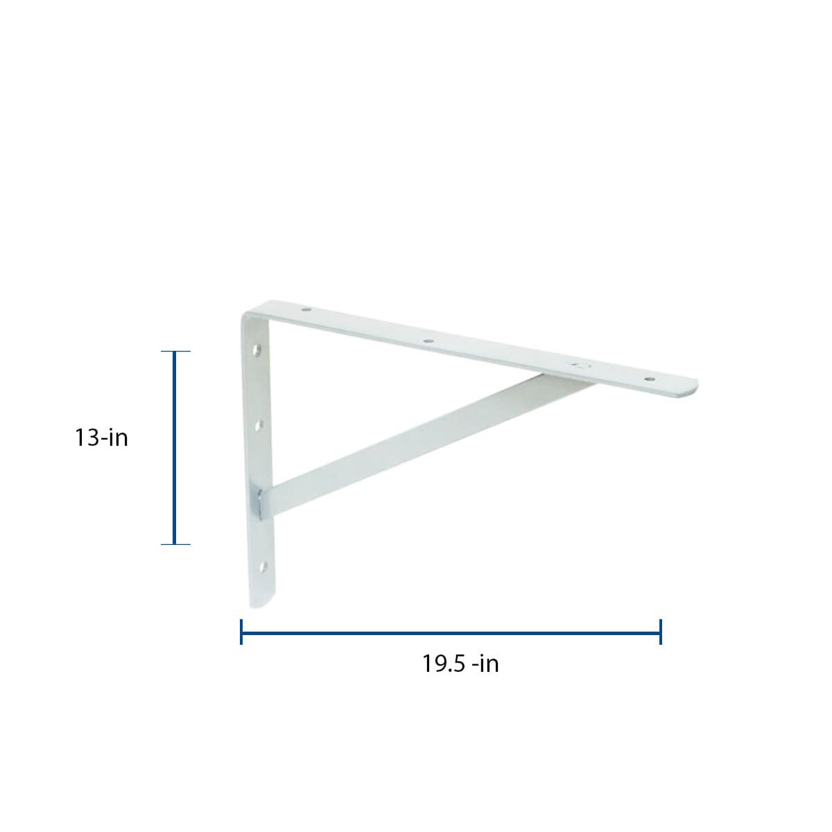 slide 2 of 6, Project Source 19.5-in L x 1.16-in W x 13.0-in D Heavy Duty White Shelf bracket, 1 ct