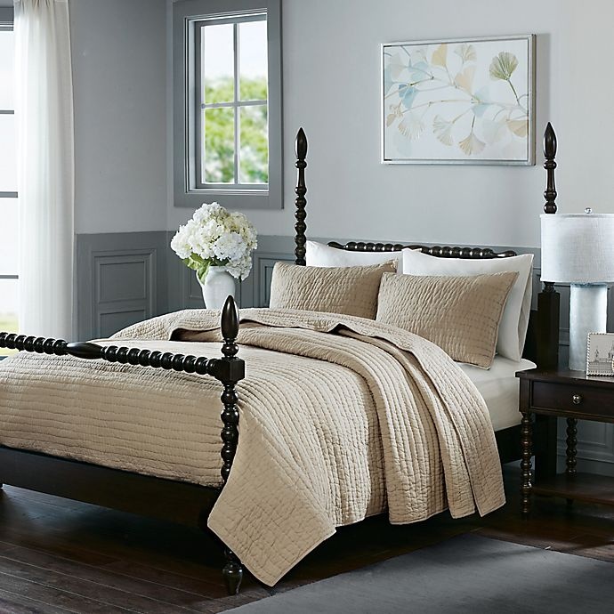 slide 1 of 5, Madison Park Signature Serene King Coverlet Set - Linen, 1 ct