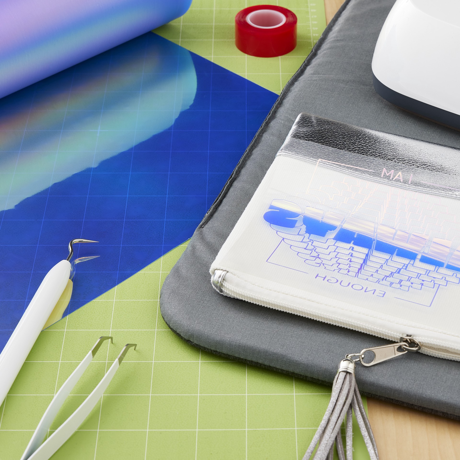 slide 7 of 8, Cricut Smart Iron-On Holographic 9ft. Value Roll, 13 in x 9 ft