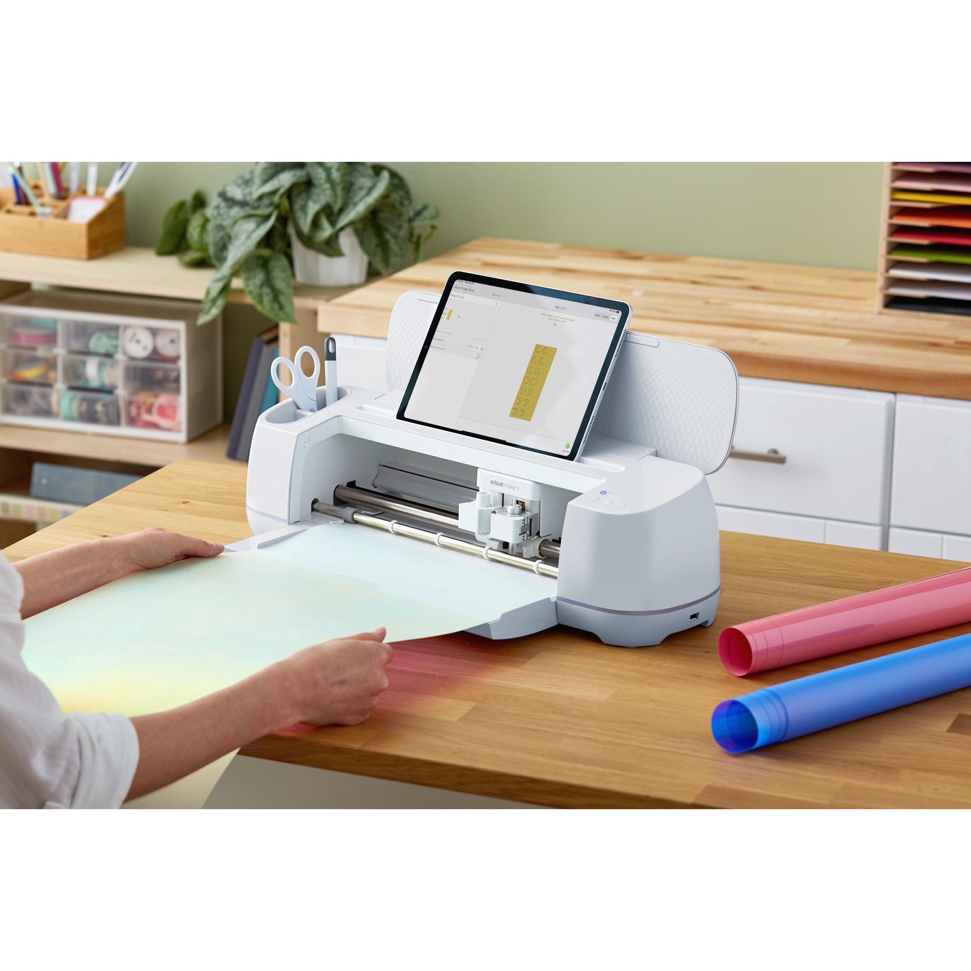 slide 3 of 8, Cricut Smart Iron-On Holographic 9ft. Value Roll, 13 in x 9 ft