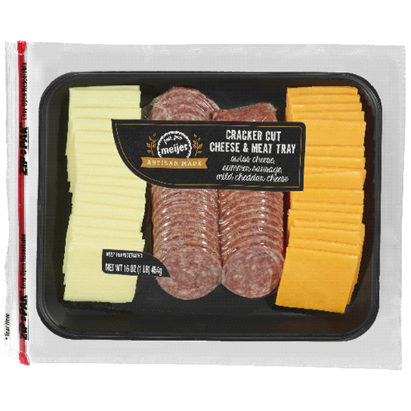 slide 1 of 1, Meijer Sliced Meat & Cheese Tray, 1 lb