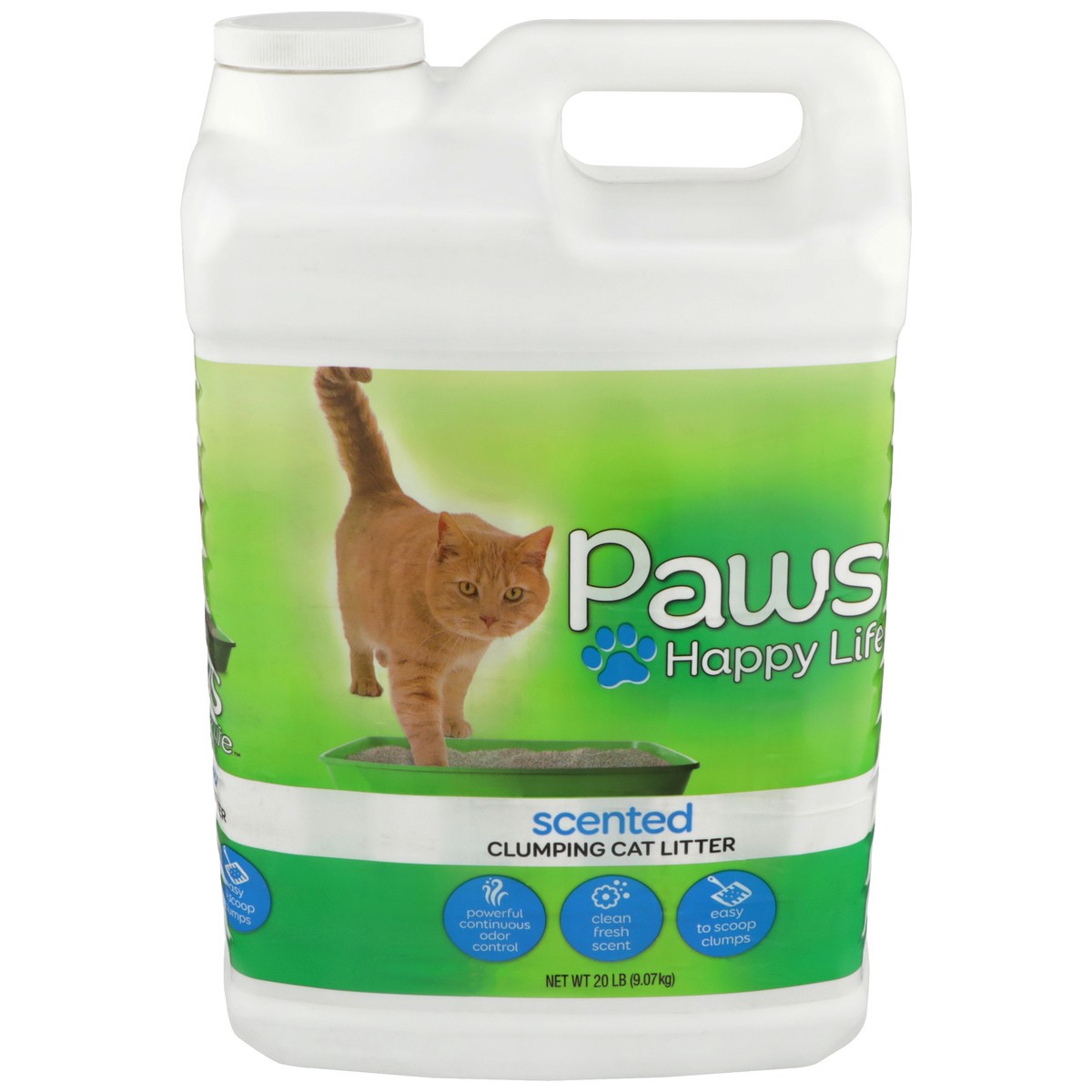 slide 1 of 9, Paws Happy Life Scented Clumping Cat Litter, 20 lb