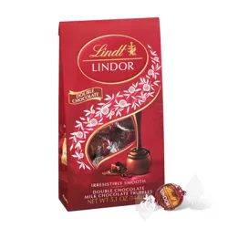 Lindt Lindor Double Chocolate Milk Chocolate Truffles, 5.1 oz Bag