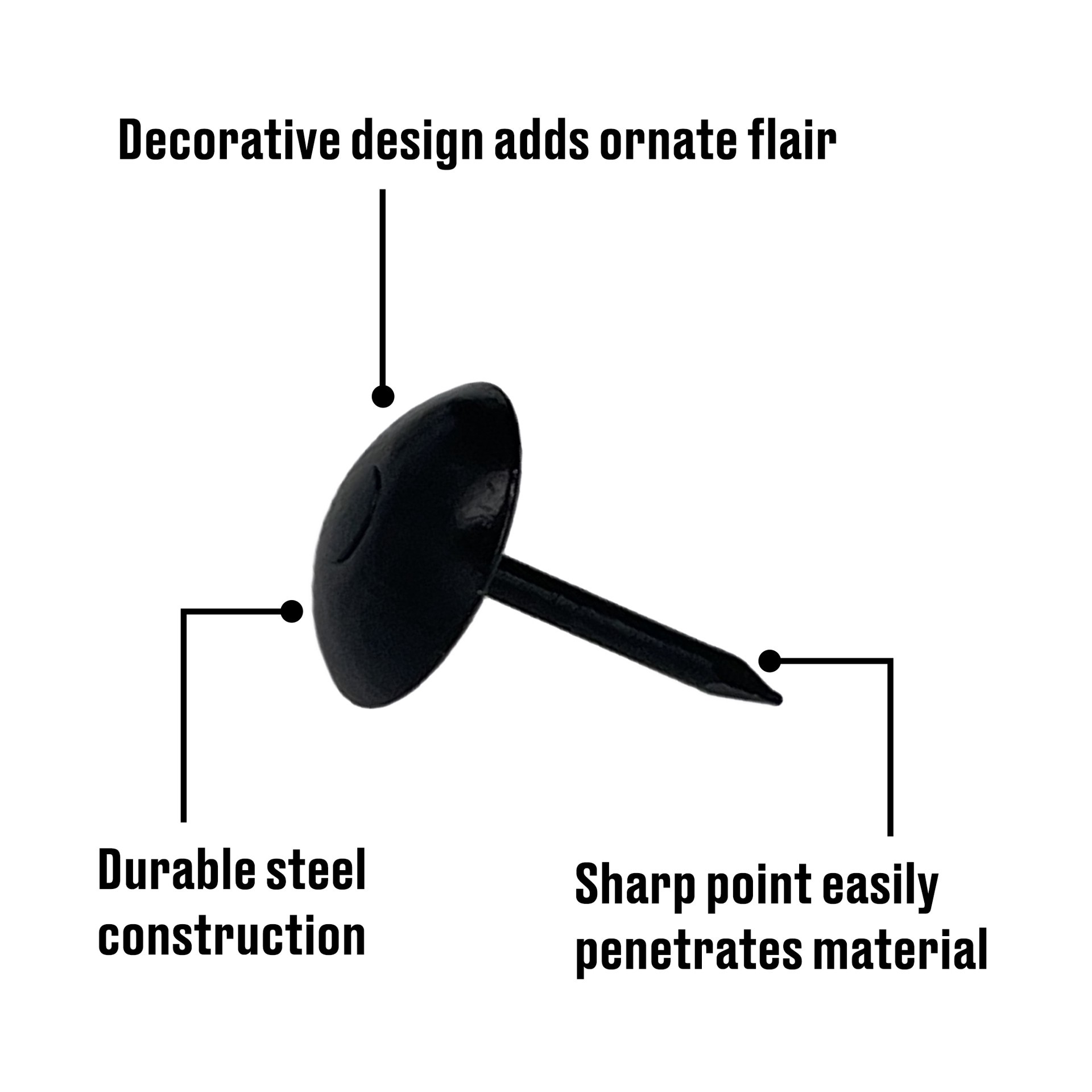 slide 3 of 3, Hillman 25 Count 0.5625-in Black Tack, 1 ct