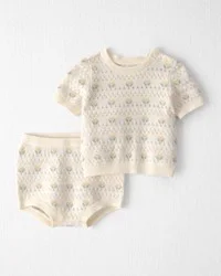 Baby Girl Organic Cotton Sweater Set in Honey Floral Print - 3M