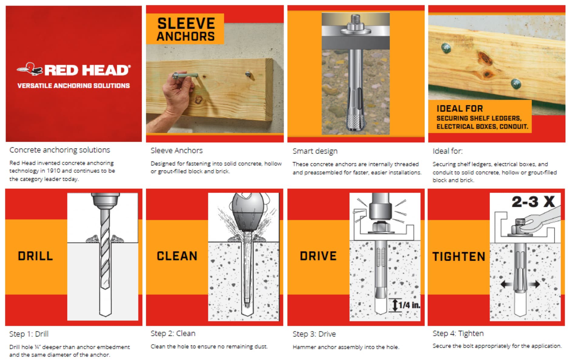 slide 3 of 6, Red Head 3/8-in x 3-in Sleeve Anchors 15-Pack, 1 ct