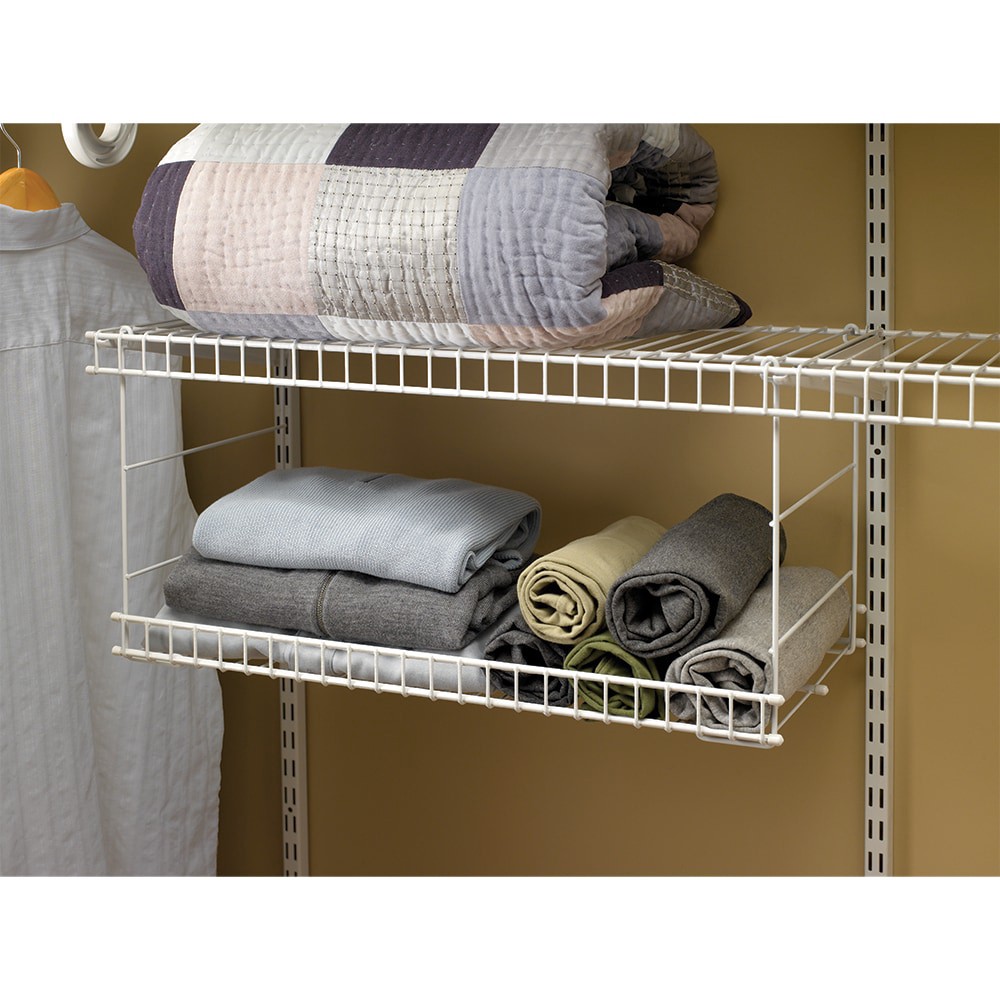 slide 3 of 4, ClosetMaid Hanging 24-in x 13.75-in x 12-in White Wire Shelf unit, 1 ct