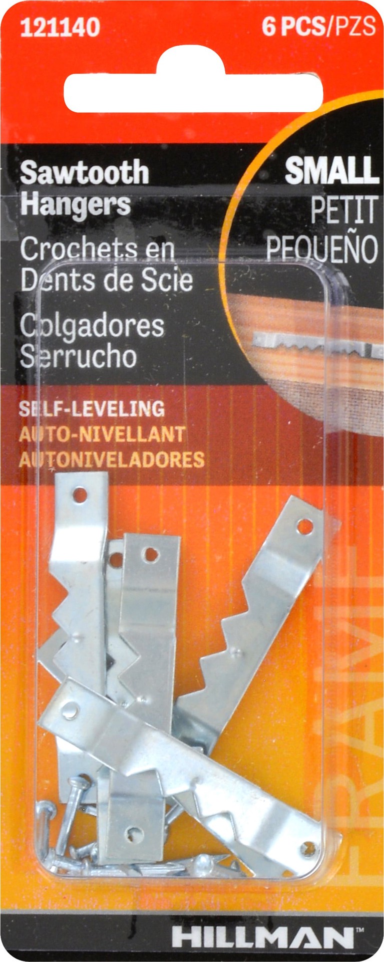 slide 1 of 6, Hillman Steel 2-lb Capacity Sawtooth picture hangers 6 - Pack, 1 ct