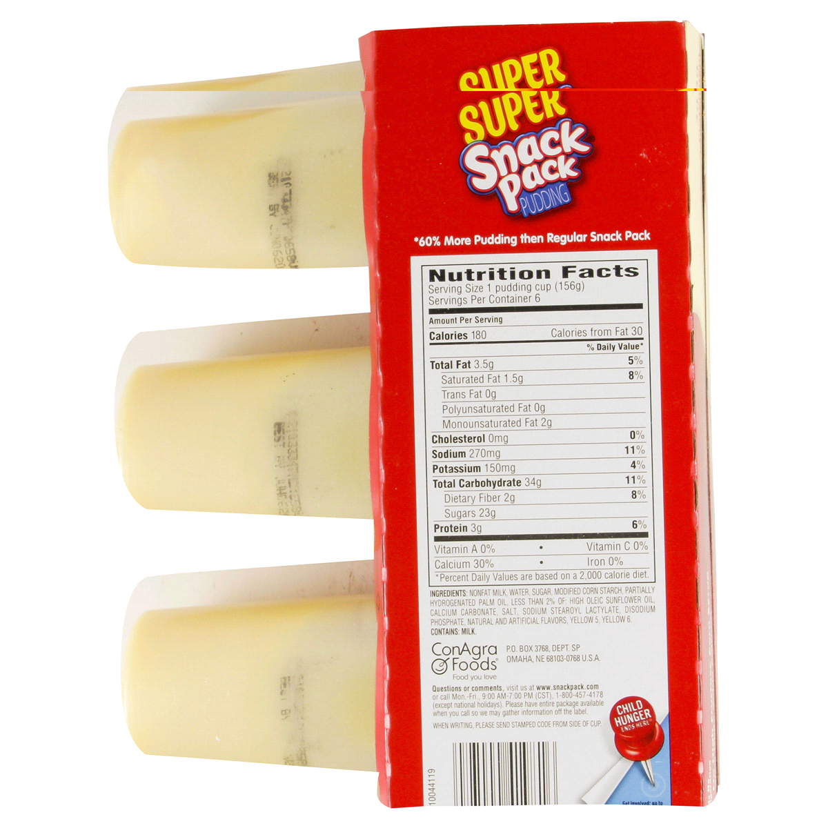 slide 2 of 4, Snack Pack Super Size Vanilla Pudding, 5.5 oz Pudding Cups, 6 Count, 6 ct