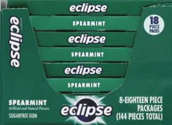 ECLIPSE Spearmint Sugarfree Gum, 8 Packs