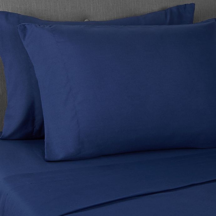 slide 1 of 1, Simply Essential Microfiber Standard/Queen Pillowcases - Navy, 2 ct